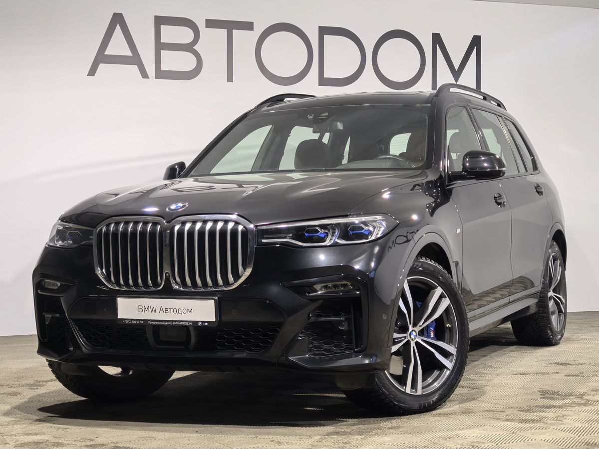 Автомобиль BMW X7 I поколение (G07) 3.0d AT 4WD (249 л.с.) M Sport Pro Чёрный 2021 с пробегом 66 347 км