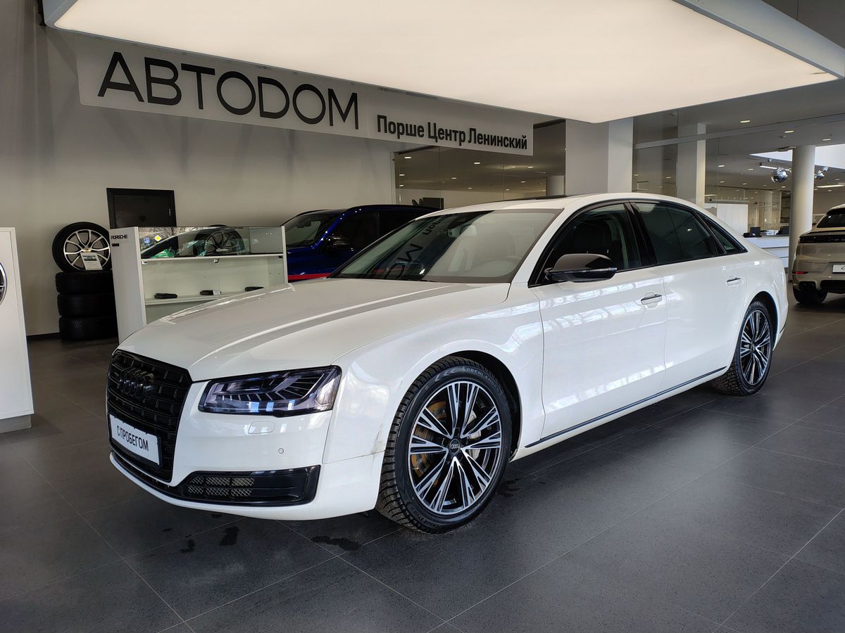 Автомобиль Audi A8 III (D4) [рестайлинг] 3.0 AT 4WD (310 л.с.) Base Белый 2014 с пробегом 174 166 км