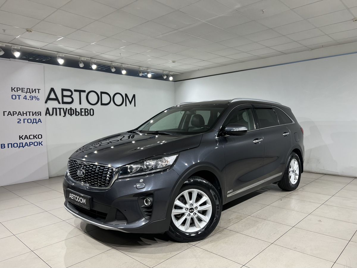 Kia Sorento III [рестайлинг] 2.4 AT 4WD (188 л.с.) Prestige Чёрный 2019 с пробегом 102 000 км