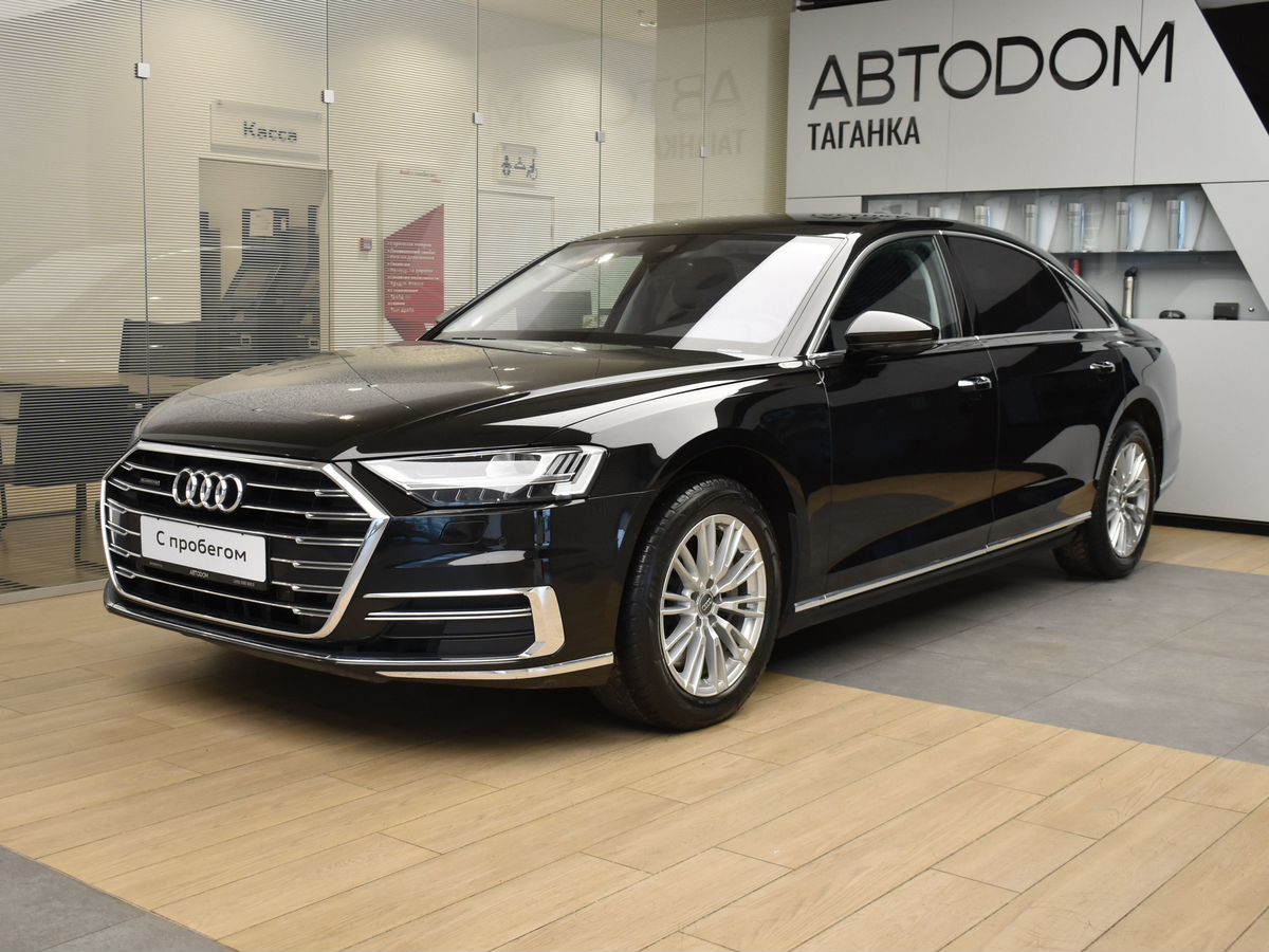 Автомобиль Audi A8 IV поколение (D5) 3.0 AT 4WD (340 л.с.) Business Чёрный 2018 с пробегом 90 000 км