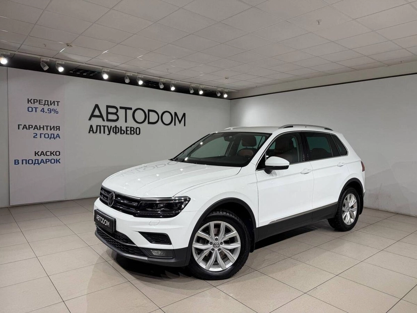 Автомобиль Volkswagen Tiguan II поколение 2.0d AMT 4WD (150 л.с.) Highline Белый 2017 с пробегом 76 300 км