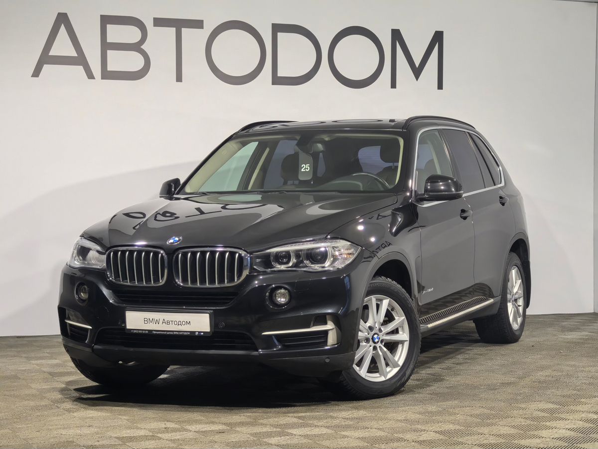 Автомобиль BMW X5 III поколение (F15) 3.0d AT 4WD (249 л.с.) Base Чёрный 2016 с пробегом 82 000 км