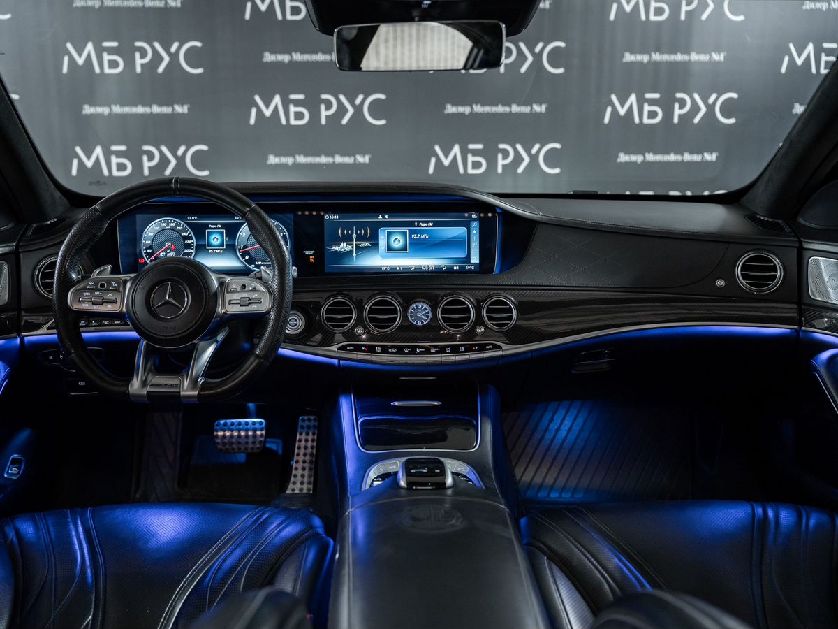 Автомобиль Mercedes-Benz S-Класс AMG III (W222/C217) [рестайлинг] 63 AMG 4.0 AT 4Matic Long (612 л.с.) Base Чёрный 2019 с пробегом 154 784 км