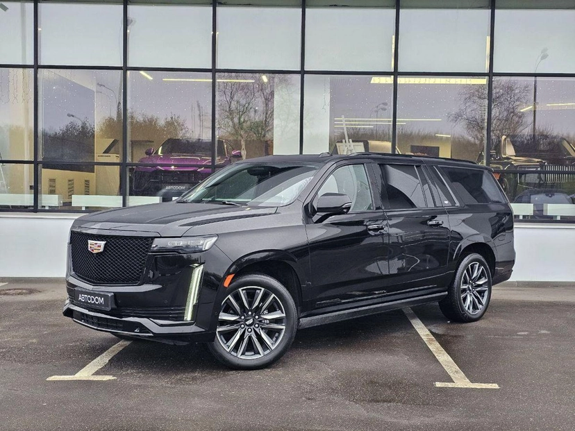 Автомобиль Cadillac Escalade V поколение 6.2 AT 4WD (416 л.с.) Premium Luxury Platinum ESV Чёрный 2022 с пробегом 54 199 км