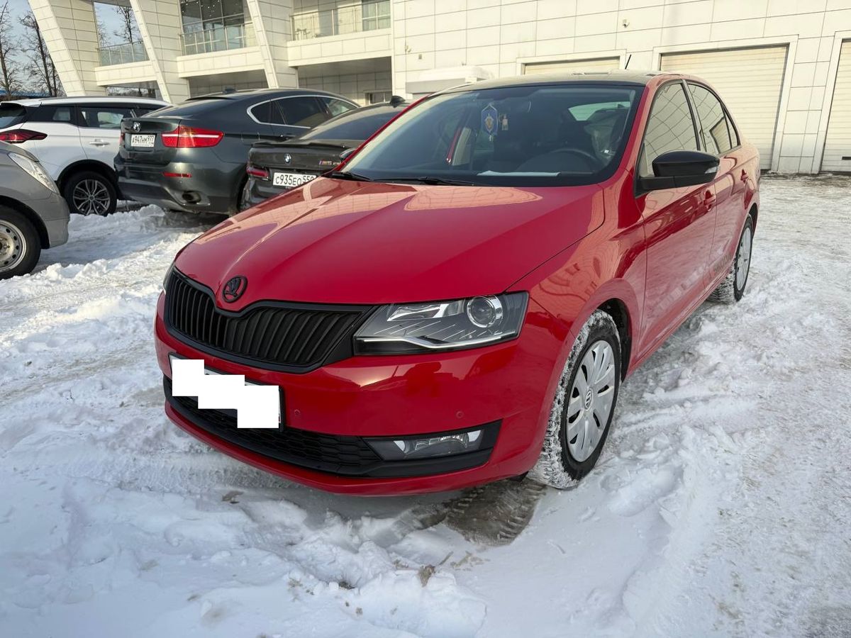 Автомобиль Skoda Rapid I [рестайлинг] 1.4 AMT (125 л.с.) Monte Carlo Красный 2019 с пробегом 110 280 км