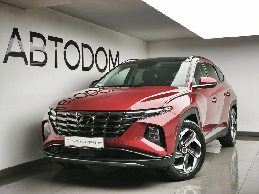 Автомобиль Hyundai Tucson IV поколение 1.6 AMT 4WD (180 л.с.) Импорт Красный 2020 с пробегом 54 095 км