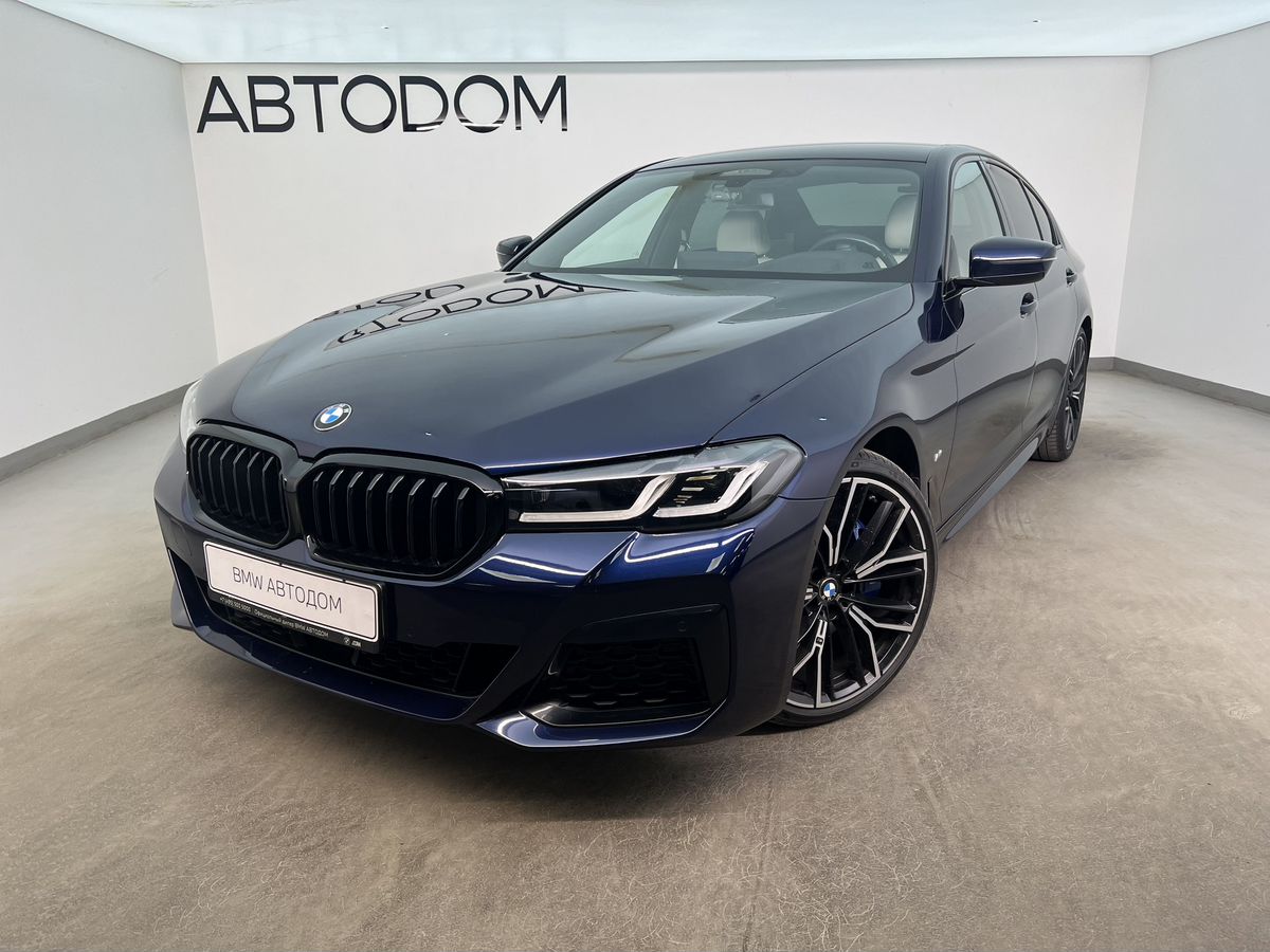 BMW 5 серии VII (G30/G31) [рестайлинг] 530 2.0 AT 4WD (249 л.с.) Base Синий 2021 с пробегом 49 826 км