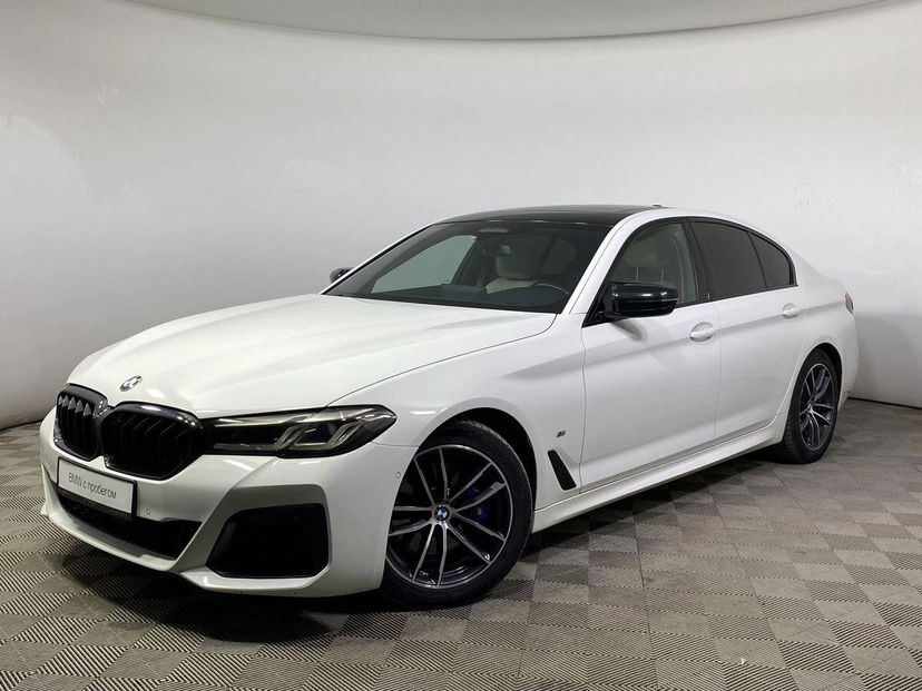 Автомобиль BMW 5 серии VII (G30/G31) [рестайлинг] 530 2.0 AT 4WD (249 л.с.) M Sport Plus Белый 2020 с пробегом 77 000 км
