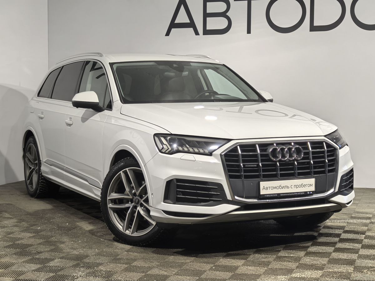 Автомобиль Audi Q7 II (4M) [рестайлинг] 3.0d AT 4WD (249 л.с.) Business Белый 2021 с пробегом 86 831 км