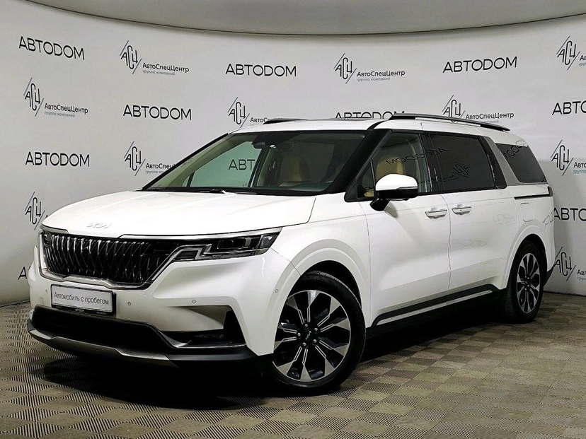 Автомобиль Kia Carnival IV поколение 2.2d AT (199 л.с.) Premium+ (2021) Белый 2023 с пробегом 70 356 км