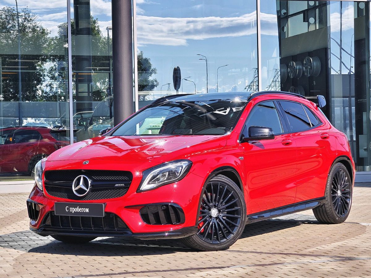 Mercedes-Benz GLA AMG I (X156) [рестайлинг] 45 AMG 2.0 AMT 4Matic (381 л.с.) Особая серия Красный 2018 с пробегом 113 353 км