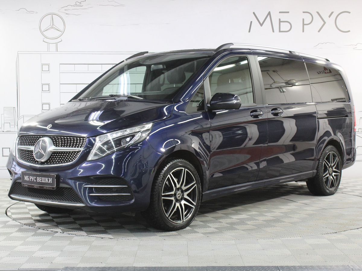 Автомобиль Mercedes-Benz V-Класс II (W447) [рестайлинг] 2.0d AT 4Matic Long (163 л.с.) AMG Line+ Синий 2021 с пробегом 80 111 км