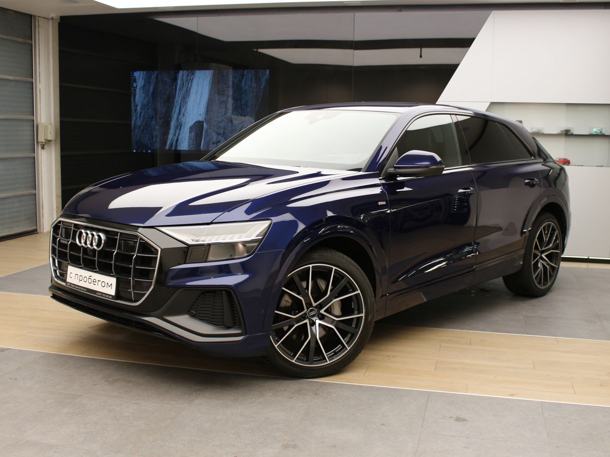 Автомобиль Audi Q8 I поколение 3.0d AT 4WD (249 л.с.) Sport Синий 2019 с пробегом 38645 км