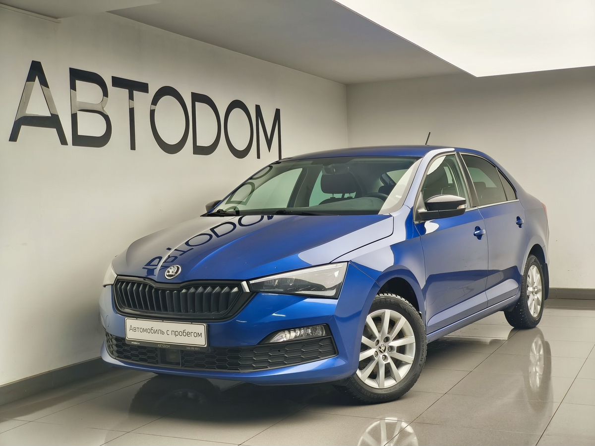 Автомобиль Skoda Rapid II поколение 1.4 AMT (125 л.с.) Sport Edition Синий 2022 с пробегом 47 500 км