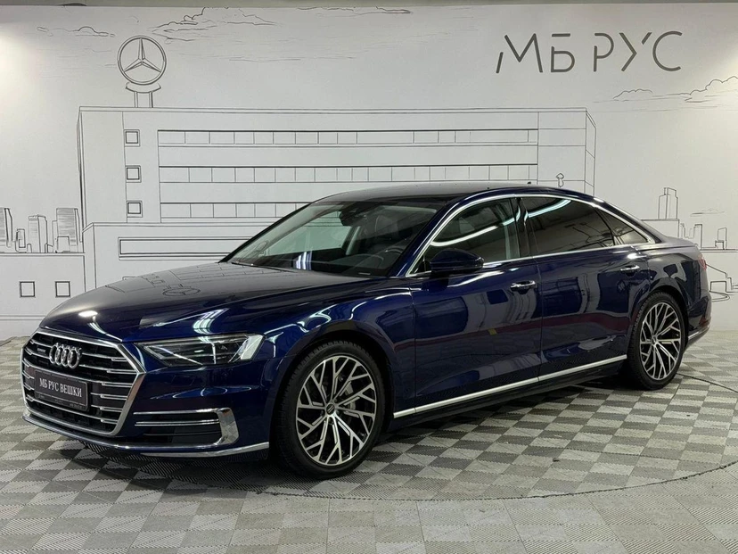 Audi A8 IV поколение (D5) 3.0 AT 4WD (340 л.с.) Business Синий 2018 с пробегом 88 735 км