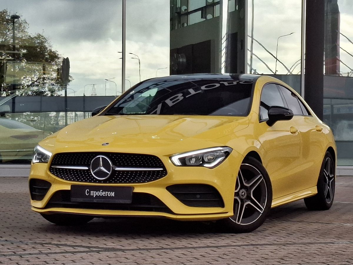 Mercedes-Benz CLA II поколение (C118/X118) 200 1.3 AMT (150 л.с.) Sport Жёлтый 2021 с пробегом 74 799 км