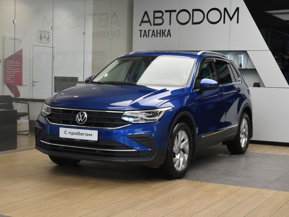 Volkswagen Tiguan II [рестайлинг] 1.4 AMT (150 л.с.) Status Plus Синий 2021 с пробегом 31 695 км
