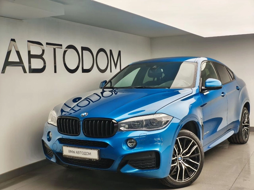 Автомобиль BMW X6 II поколение (F16) 3.0d AT 4WD (249 л.с.) M Sport Синий 2018 с пробегом 103 181 км