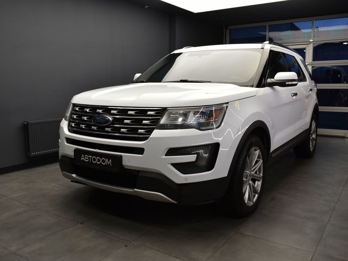Ford Explorer V [рестайлинг] 3.5 AT 4WD (249 л.с.) Limited Plus Белый 2016 с пробегом 187 683 км