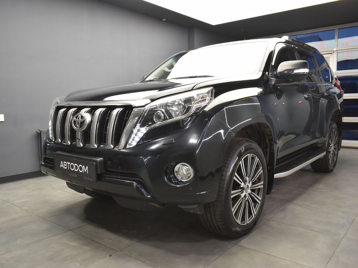 Автомобиль Toyota Land Cruiser Prado IV (J150) [2-й рестайлинг] 2.8d AT 4WD (177 л.с.) Base Чёрный 2017 с пробегом 208 000 км