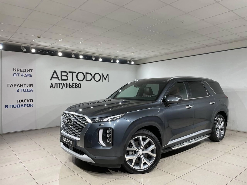 Автомобиль Hyundai Palisade I поколение 2.2d AT 4WD (200 л.с.) High-Tech (8 мест) Серый 2019 с пробегом 53 060 км
