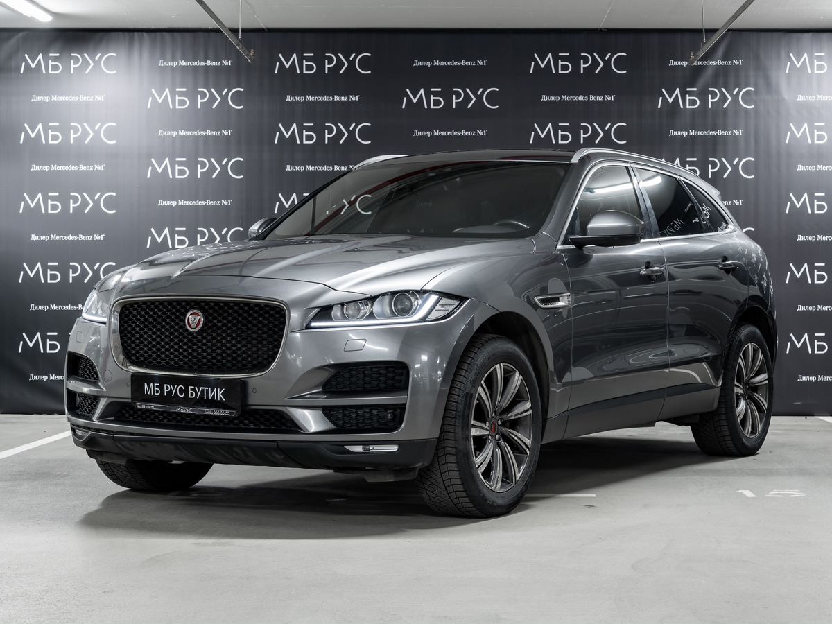 Автомобиль Jaguar F-Pace I поколение 2.0 AT 4WD (249 л.с.) Pure Серый 2018 с пробегом 100 808 км
