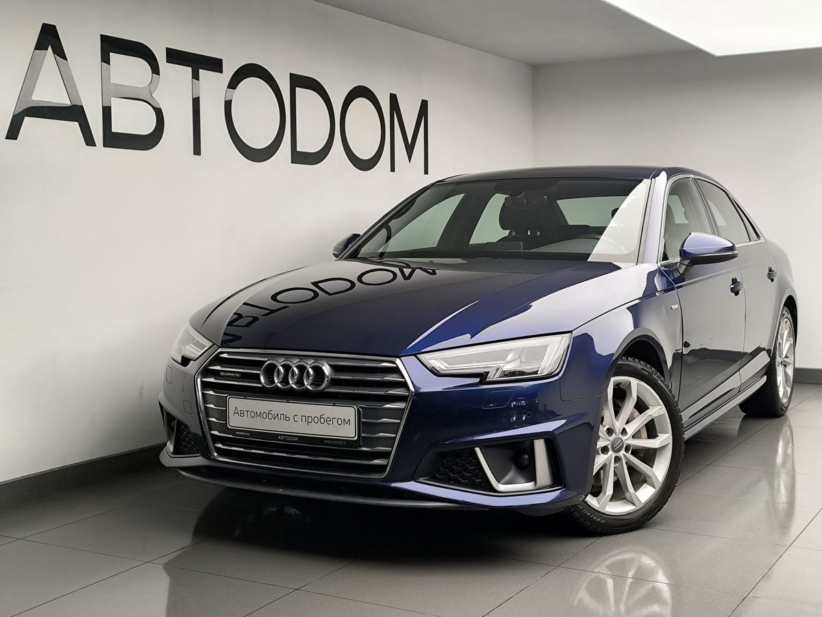 Автомобиль Audi A4 V поколение (B9) 2.0d AMT 4WD (190 л.с.) Base Синий 2018 с пробегом 87 793 км