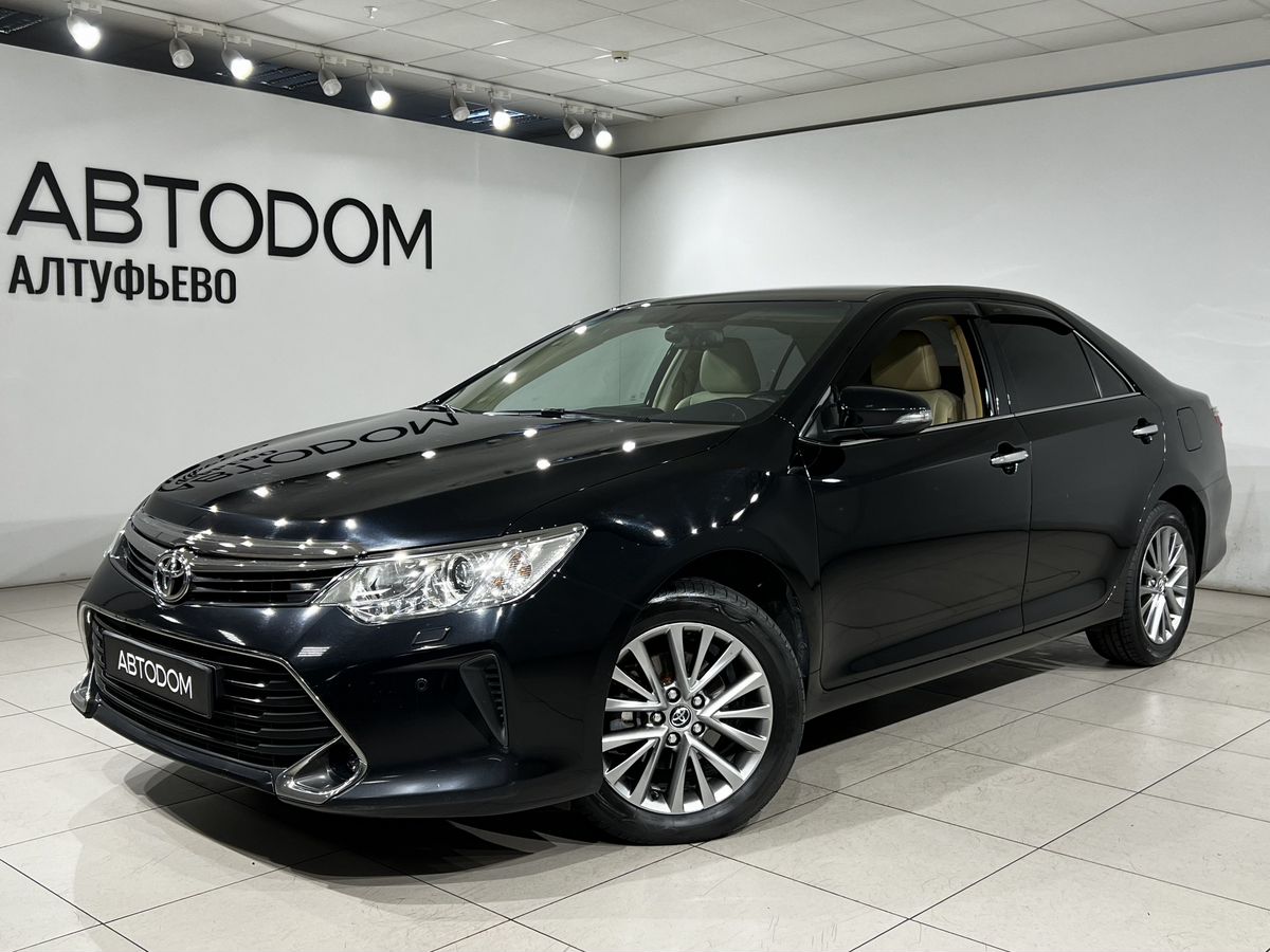 Toyota Camry VII (XV50) [рестайлинг] 2.5 AT (181 л.с.) Exclusive Чёрный 2016 с пробегом 115 933 км